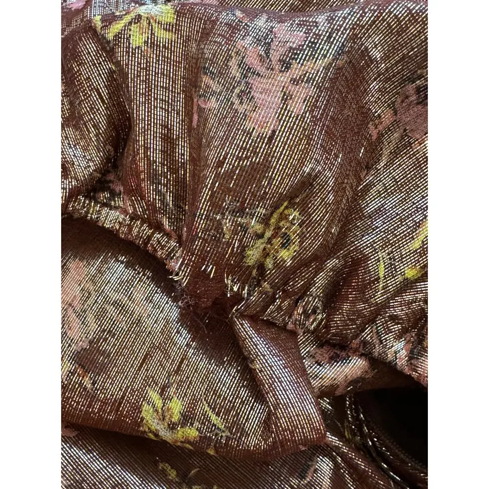 New ~ PAIGE ~ Noah Floral Metallic Mini A-Line Dress Size XS CRUISE VACAY - Picture 8 of 12